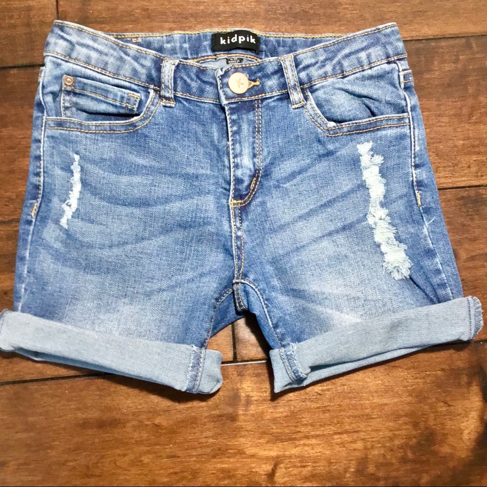 Kidpik Girls Distressed Denim Shorts Size 10